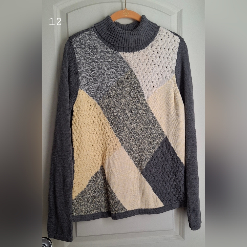 Vtg Crazy Horse Liz Claiborne Geometric Sweater Long Sleeved Size XL western